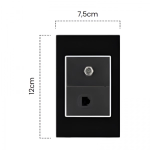 Toma Coaxial + Teléfono Black Mirror