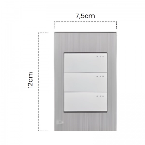Interruptor Triple Conmutable Stainless