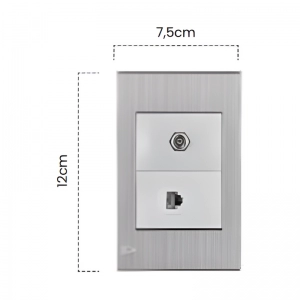 Toma Coaxial + Teléfono Stainless