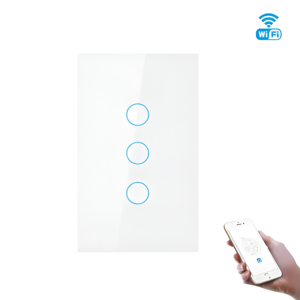 Interruptor Triple Wifi Blanco