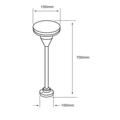 Mini Poste Tecnolite LED Ref: HLED-1175/30/G  ADHARA II