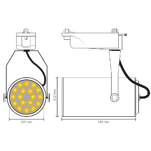 Spot LED Riel 18W Blanco 6500K
