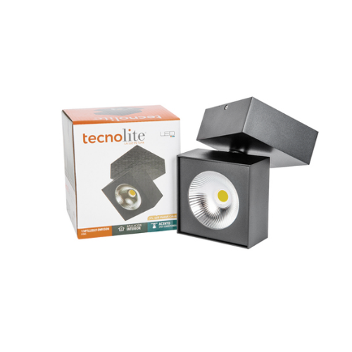 Spot Sobreponer LED Tecnolite 13W Ref: TLLED-210-30 PING 3000K Negro