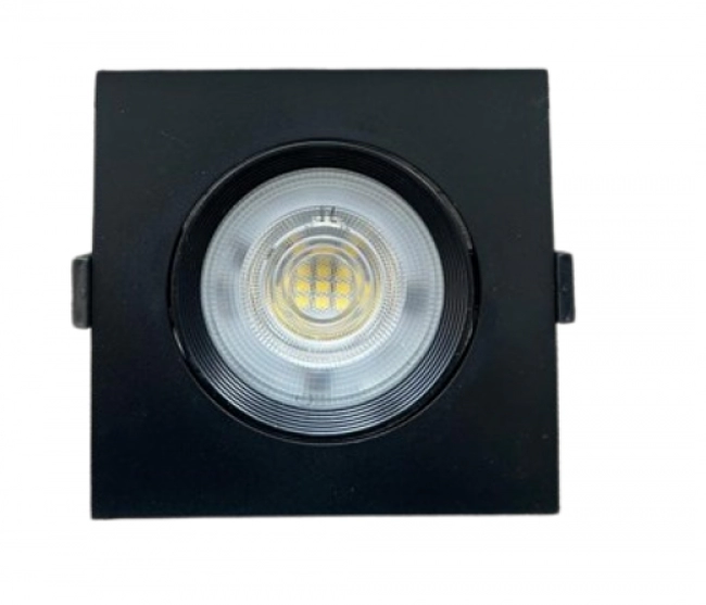 Bala Led Negra Integrada 09W P30 3000K Cuadrada