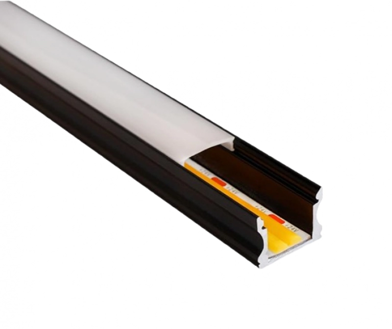 Perfil Negro Sobreponer 14.2*14.3mm Peso 261Gr 3Metros.