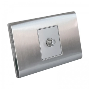 Toma Coaxial Sencilla Acero Inoxidable