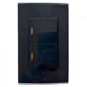 Interruptor Conmutable Doble Michell Negro BC1801