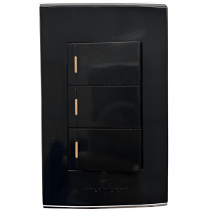 Interruptor Conmutable Triple Negro BC 1802