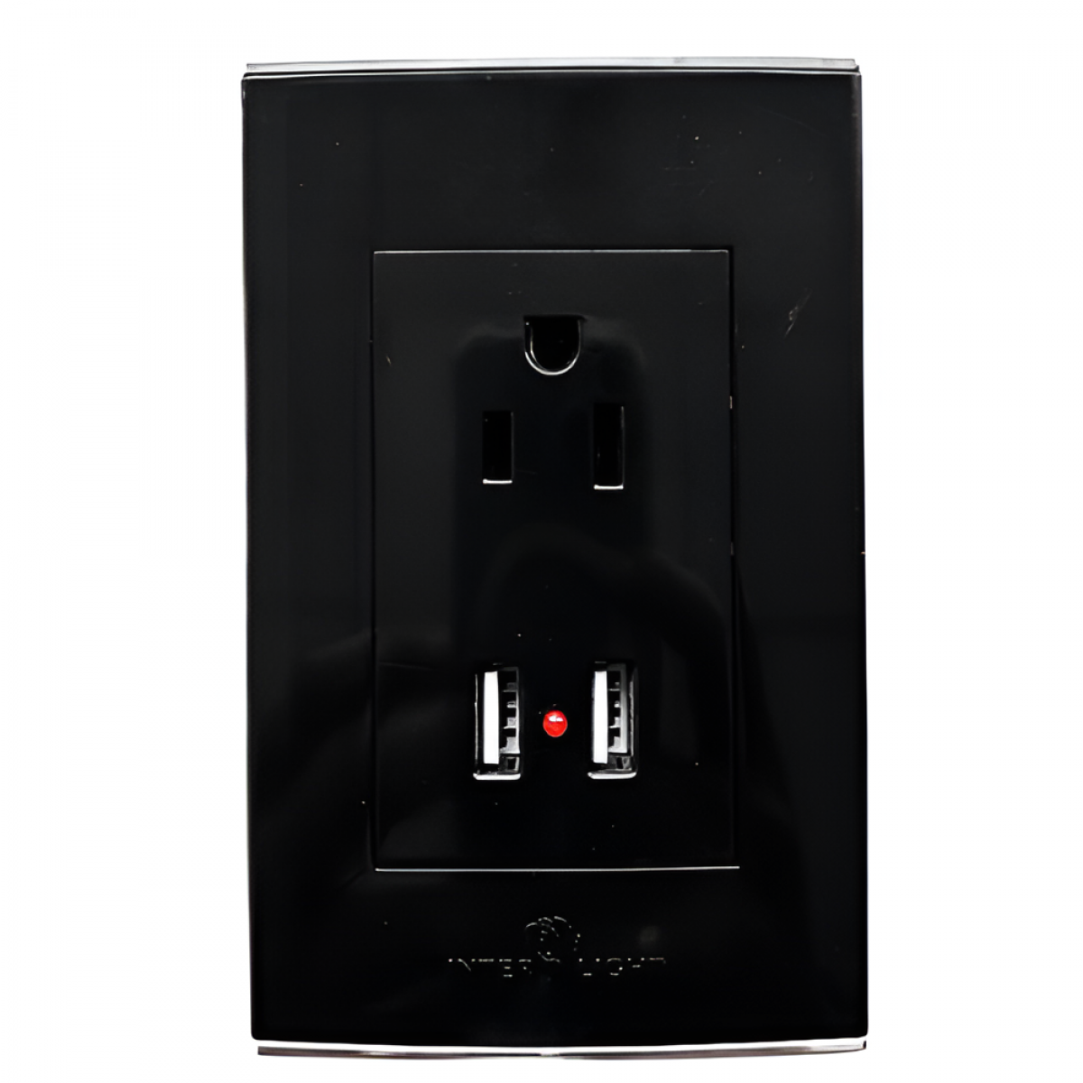 Toma Con Polo+USB Doble Michell Negro BC1812