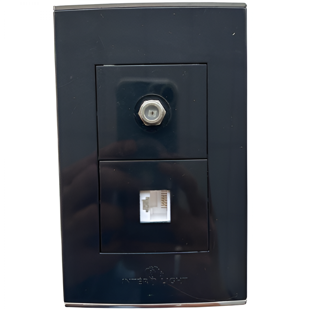 Toma Coaxial+Teléfono Sencilla Michell Negro BC1829