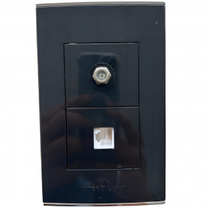 Toma Coaxial+Teléfono Sencilla Michell Negro BC1829