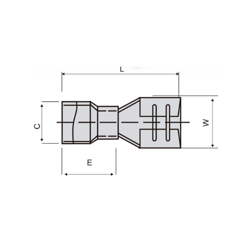Terminal Enchufable Hembra Sección 1.5, W 3.2