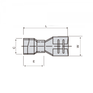Terminal Enchufable Hembra Sección 1.5, W 3.2