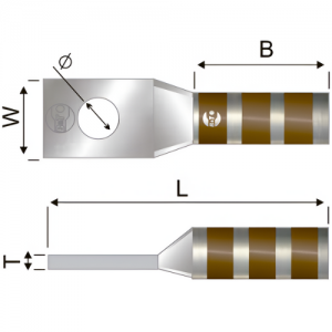 Terminal 1H Barril Largo No 2 AWG 5/16