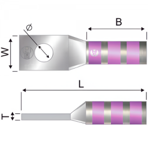 Terminal 1H Barril Largo No 1/0 AWG 3/8