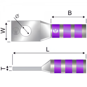 Terminal 1H Barril Largo No 4/0 AWG 1/2