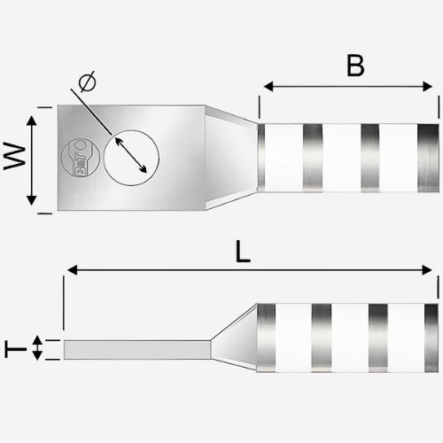 Terminal 1H Barril Largo No 300 Kcmil 1/2