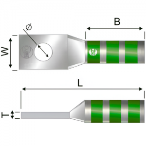 Terminal 1H Barril largo no 600 AWG 1/2
