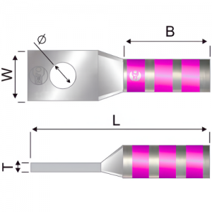 Terminal 1H barril largo no 700 kcmil 1/2