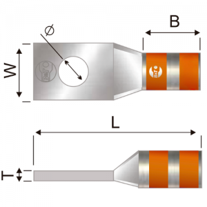 Terminal 1H Barril Corto No 3/0 AWG 1/2