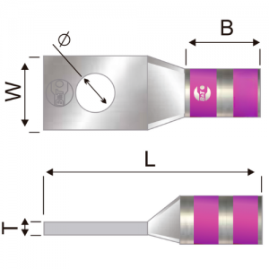 Terminal 1H Barril Corto No 1/0 AWG 3/8