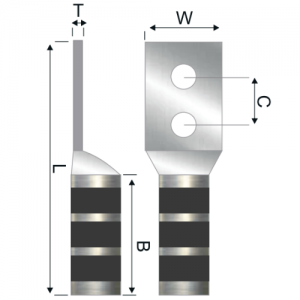 Terminal 2H Barril Largo No 2/0 AWG 3/8