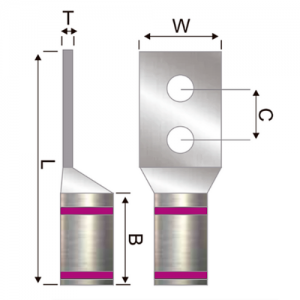 Terminal Bimetalica 2H No 2 AWG 5/16