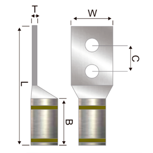 Terminal Bimetalica 2H No 2/0 AWG 3/8