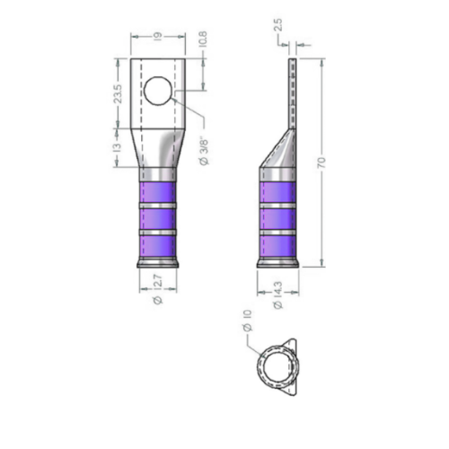Terminal 1H Tipo Campana No 4/0 AWG 1/2