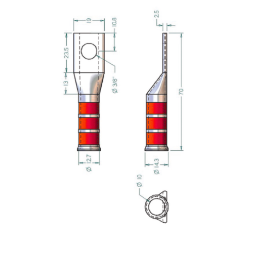 Terminal 1H Tipo Campana No 350 Kcmil 1/2