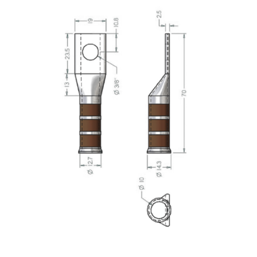 Terminal 1H Tipo Campana No 500 Kcmil 1/2