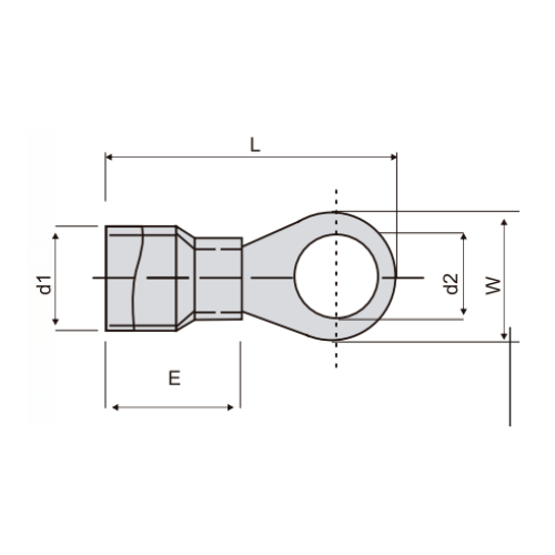 Terminal Ojo Redondo Sección 6.0, Ø 3/16