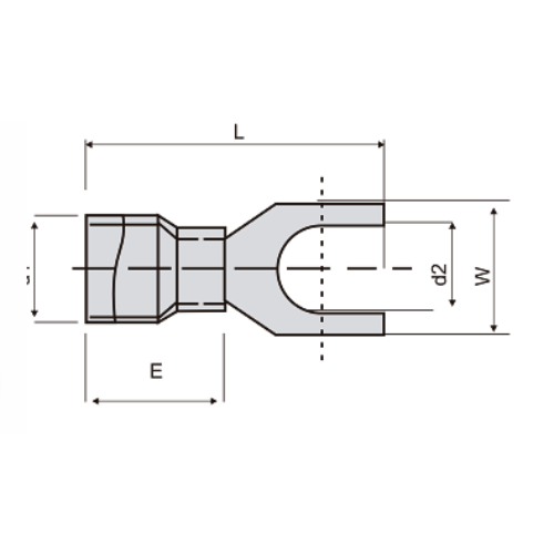 Terminal Tipo Horquilla Sección 1.5, Ø 5/16