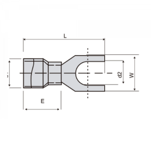 Terminal Tipo Horquilla Sección 2.5, Ø 3/16