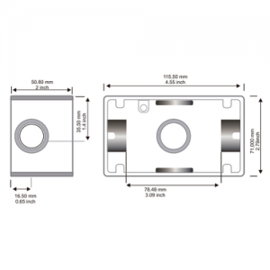 Caja Rectangular 5 Salidas 1/2