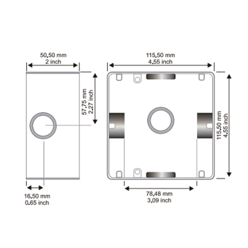 Caja Cuadrada 3 Salidas 3/4