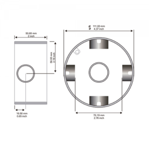 Caja Redonda 5 Salidas 1/2