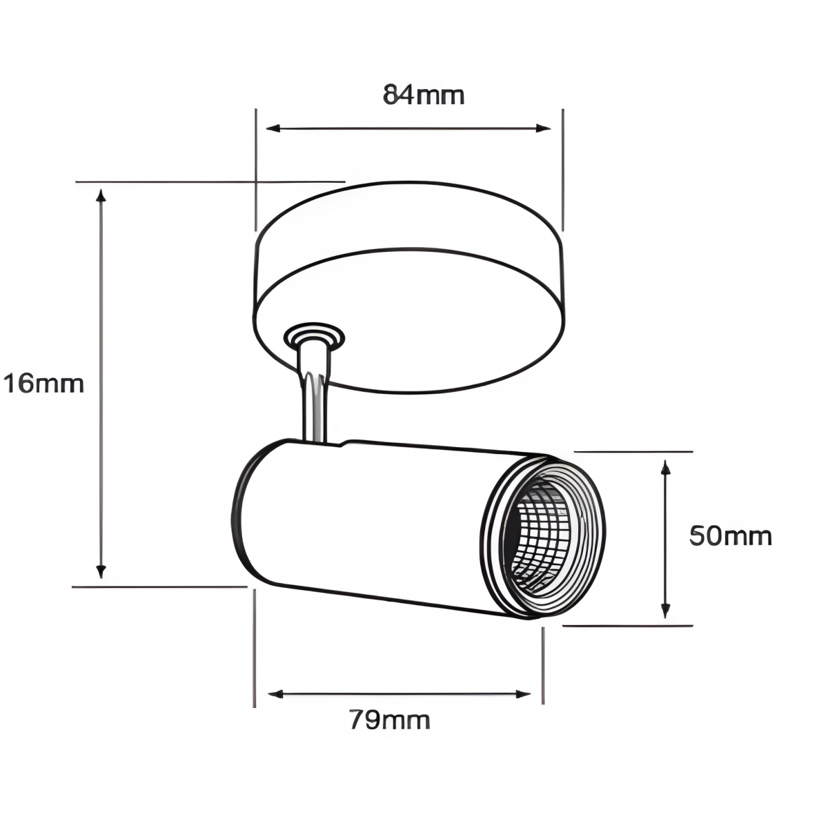 Spot De Sobreponer 7w Dirigible Color Negro TECNOLITE