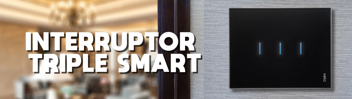 Interruptor Inteligente Triple Plura Smart Negra