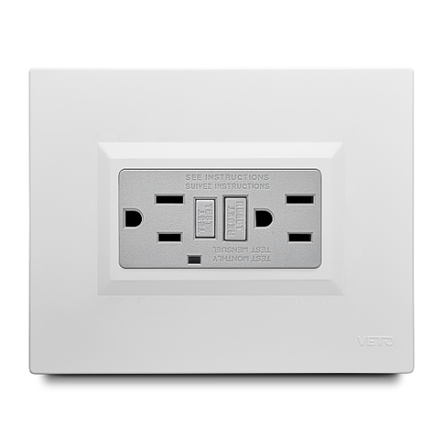 Tomacorriente doble Gfci Blanca Plura