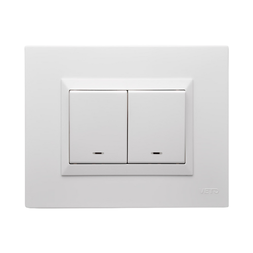 Inteerruptor Doble Plura Blanco VETO