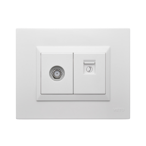 Mixto 1 Jack Telefono + Coaxial Blanco