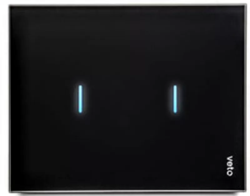 Interruptor smart doble Negro Plura VETO