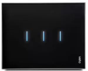 Interruptor Inteligente triple conmutable Plura Smart Negro VETO