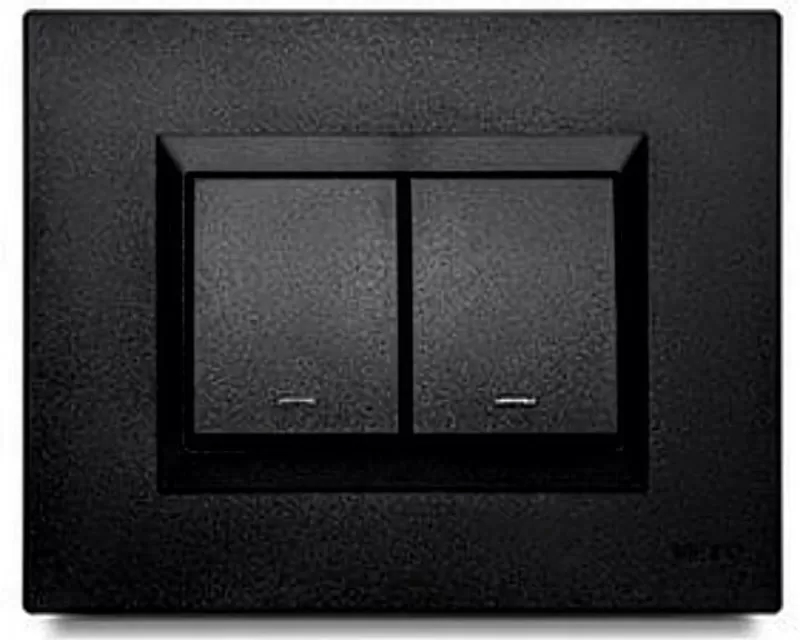 Conmutador Doble Negro Plura VETO