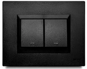Conmutador Doble Negro Plura VETO