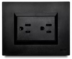Tomacorriente Doble Negro Plura VETO