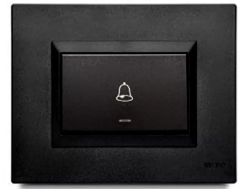 Pulsador De Timbre Simple Negro VETO