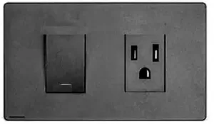 Mixto 1 Interruptor + tomacorriente Premium Negro VETO