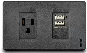 Mixto 1 Toma Usb Black VETO